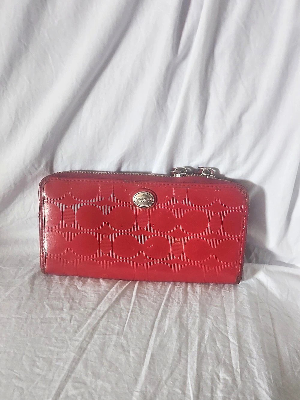 Coach Zip Around Wallet in Red